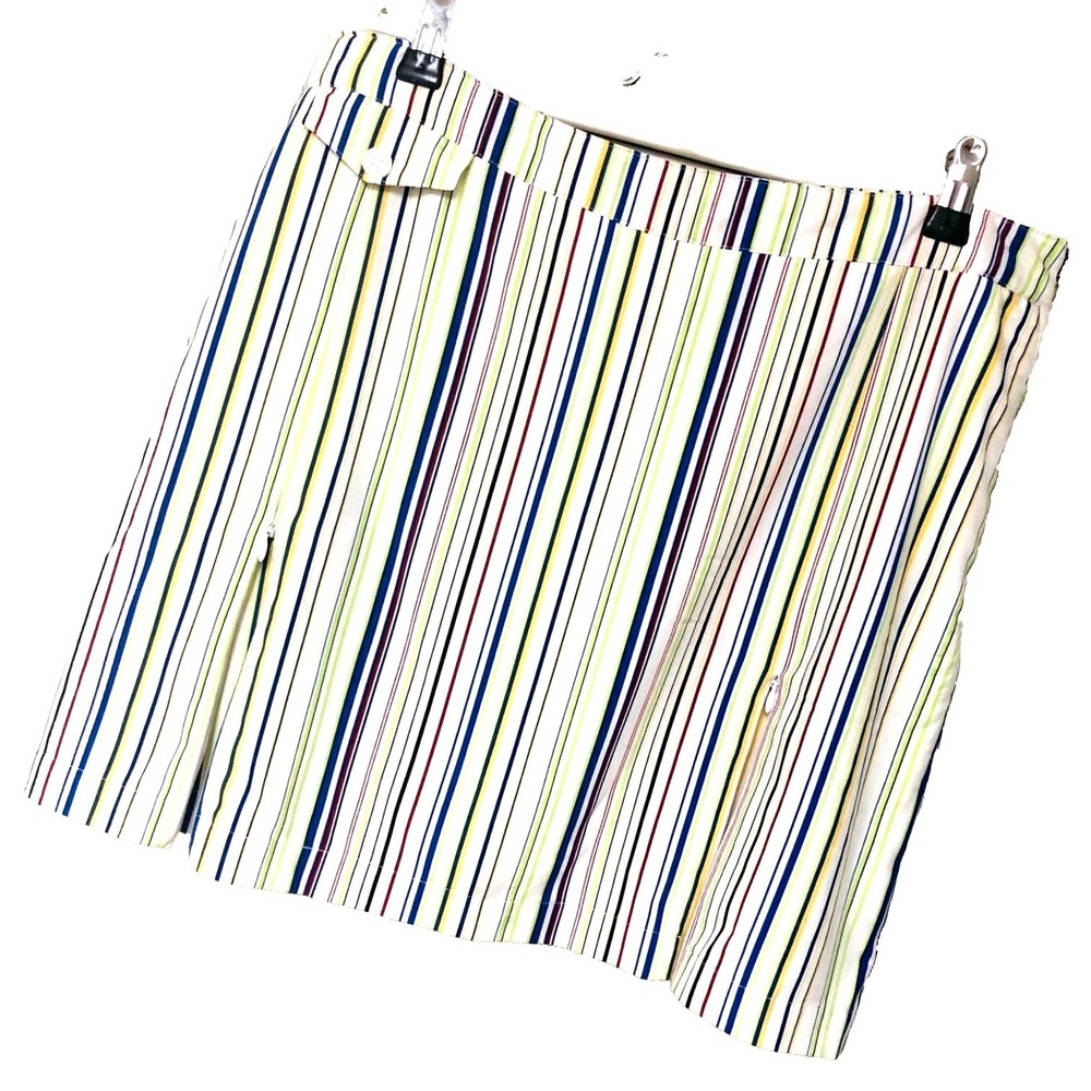 Greg Norman Perfect Fit Golf Skort Skirt Striped Pickleball Tennis Womens 12